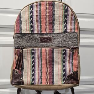 Myra Bag Multicolor Striped Backpack with Leather Accents Myra Bag Artsy Backpack - Women main image 2